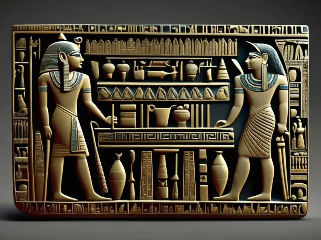 La Paleta de Narmer, unificador de Alto y Bajo Egipto, muestra a un poderoso faraón triunfante sobre su enemigo