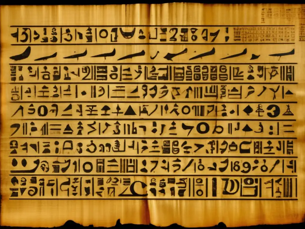 Papiro de Rhind: matemáticas egipcias deslumbrantes en un antiguo tesoro de jeroglíficos y cálculos dorados