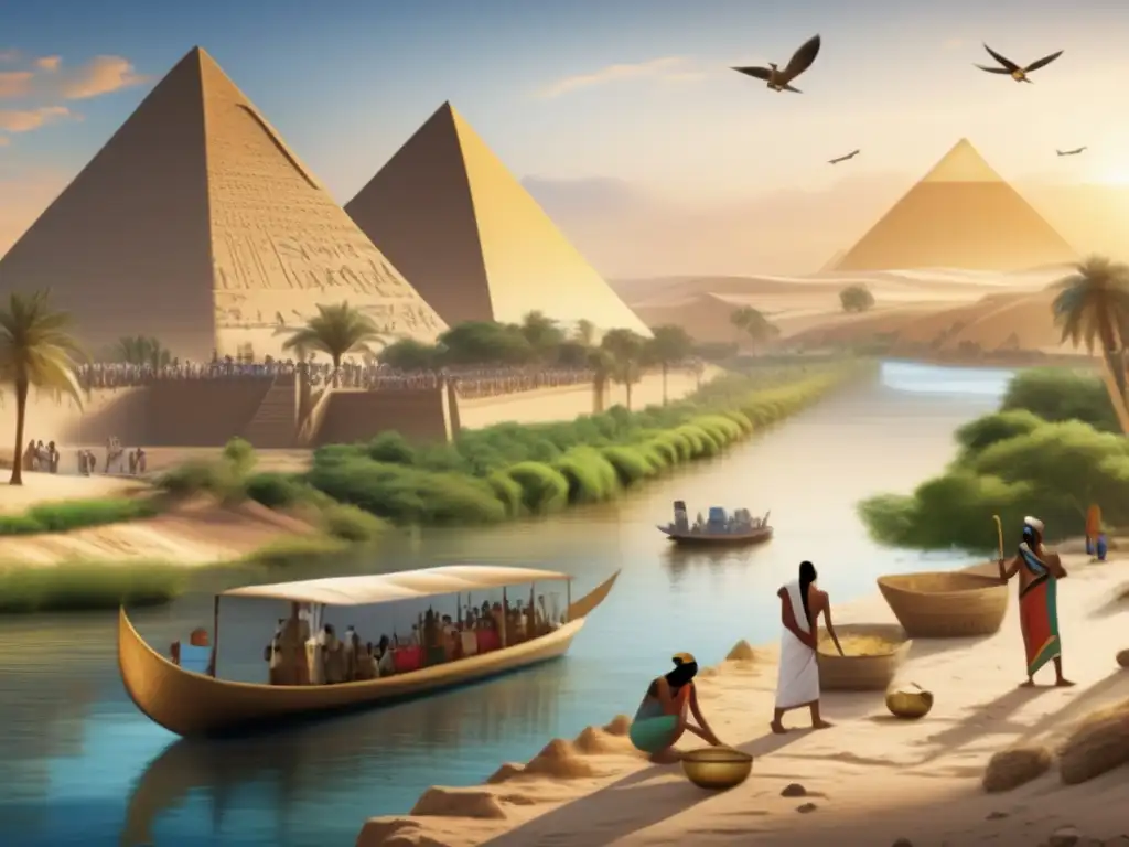 Una pintura mural egipcia nos transporta a la antigüedad, mostrando la perspectiva en la pintura egipcia
