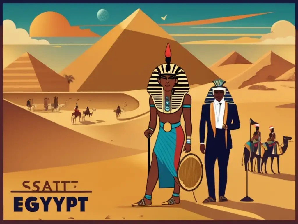 Portada de un álbum vintage inspirado en el antiguo Egipto