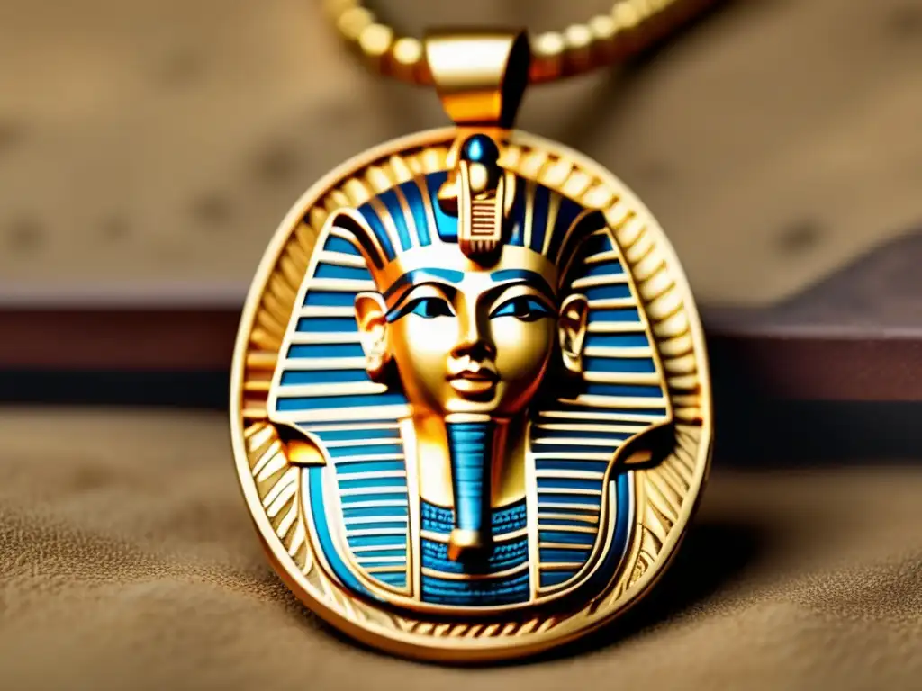 Relaciones internacionales en el reinado de Tutankamón se reflejan en este antiguo colgante egipcio de oro con la icónica máscara
