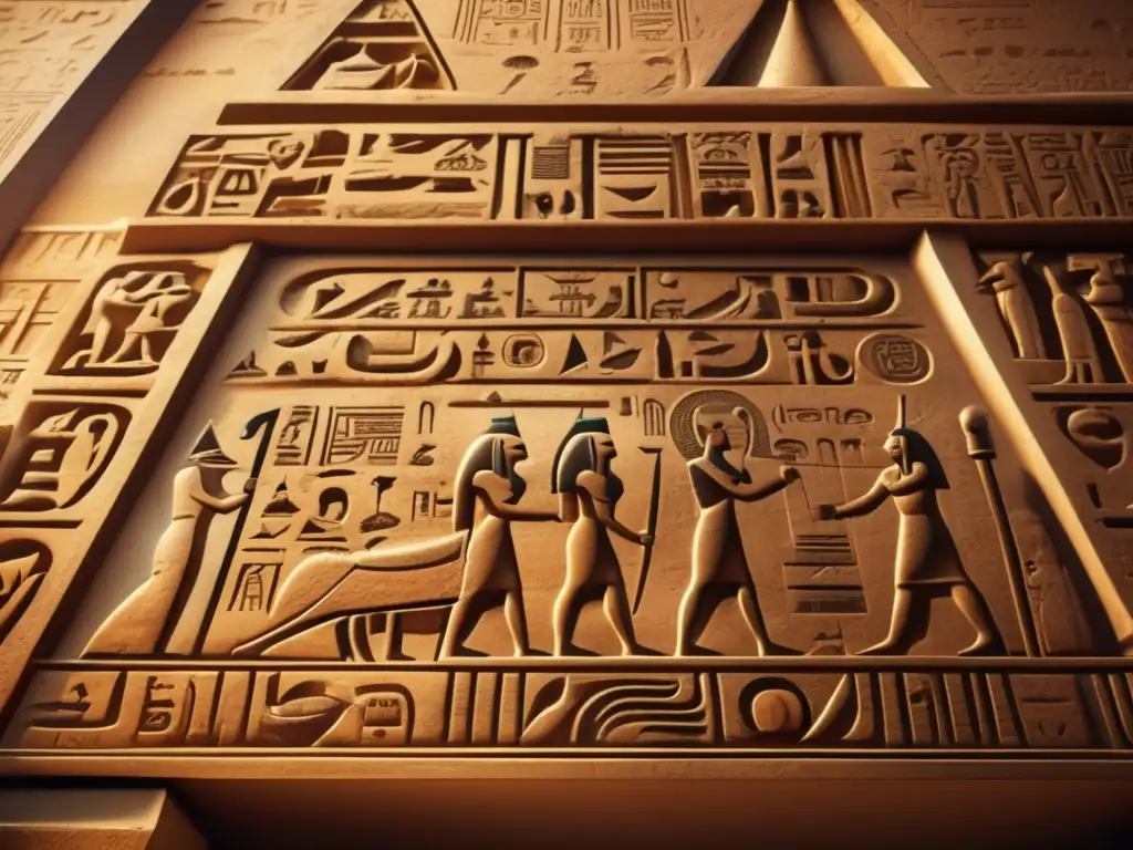 Descubre el significado oculto de los jeroglíficos en la pirámide, una imagen misteriosa que revela secretos ancestrales