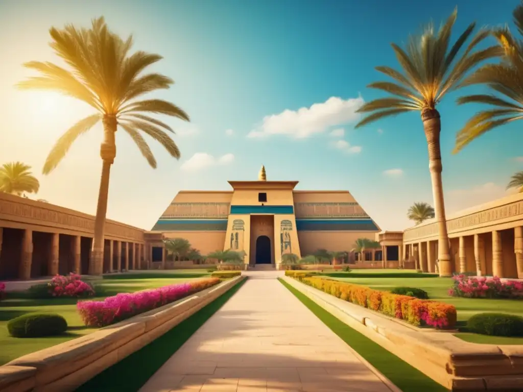 Simbolismo arquitectura palaciega antiguo Egipto: La grandiosidad de los palacios egipcios se revela en esta imagen de alta resolución