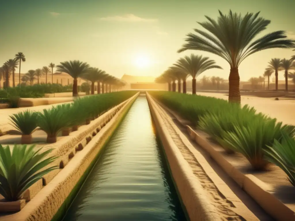 Sistemas de irrigación en Egipto: una imagen detallada con canales, canales y vías de agua que sustentaron la civilización