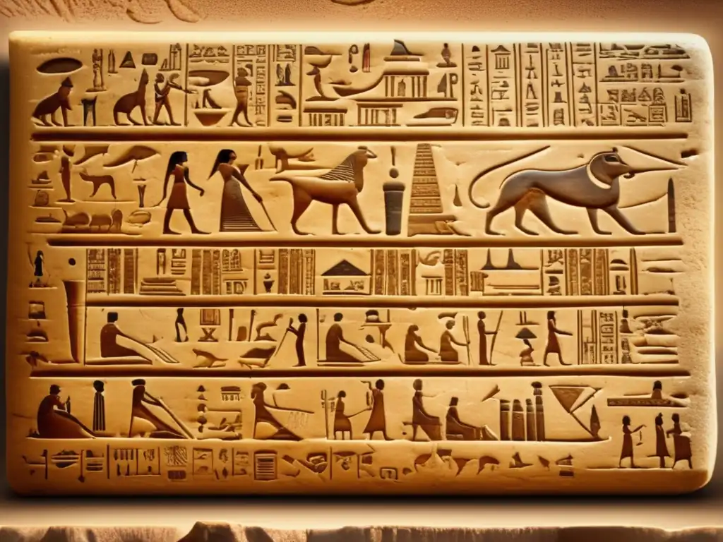 Una tableta egipcia de papiro antiguo, con técnicas de inscripción egipcias, revela la evolución de los materiales de escritura