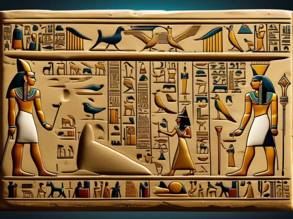 Una tableta de jeroglíficos egipcios preservada bellamente muestra la jerarquía social en el Antiguo Egipto