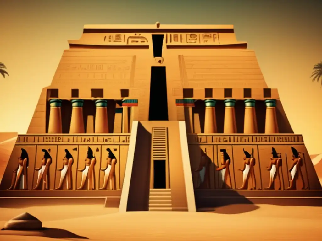Un templo egipcio antiguo dedicado a Imhotep, el legendario arquitecto y médico