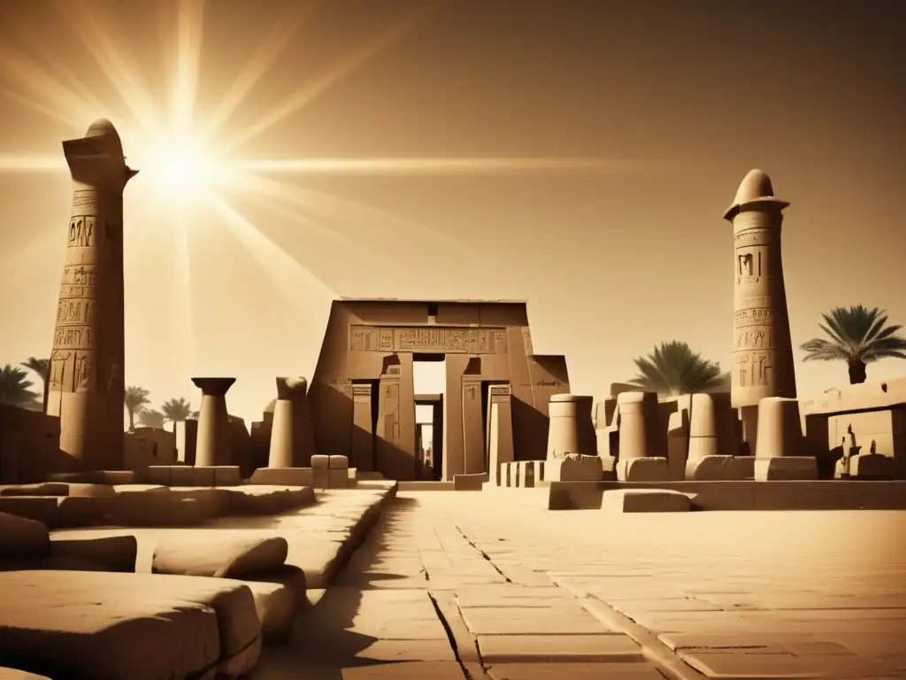 El Templo de Mut en Karnak: una imagen vintage que captura la grandiosidad y significado histórico