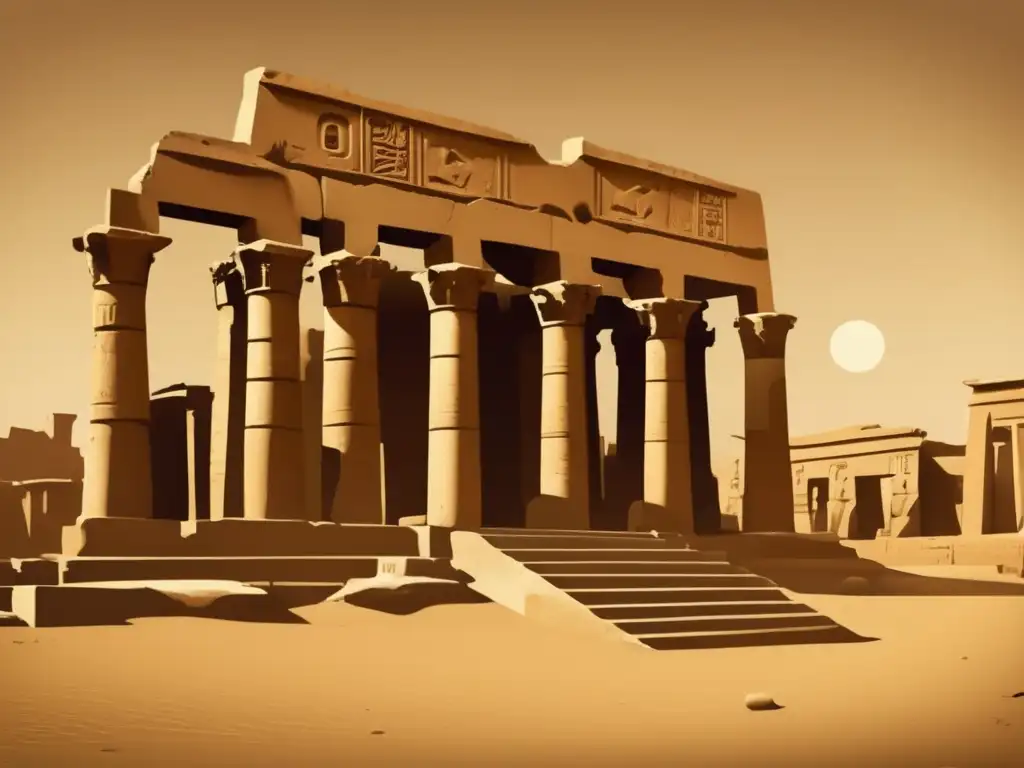 Descubre los tesoros escondidos de Tanis, Egipto, en una imagen vintage que muestra las majestuosas ruinas de la antigua ciudad