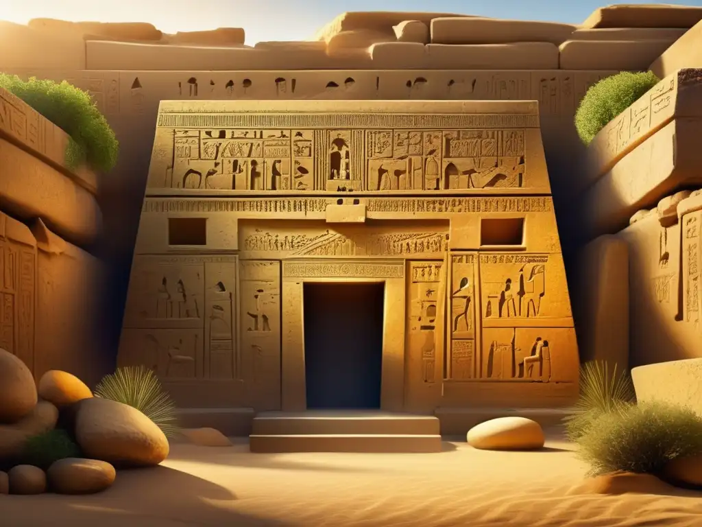 Tumba de Ay: Morada del sucesor de Tutankamón, bañada en luz dorada, con jeroglíficos e intrincados grabados que narran su vida y reinado