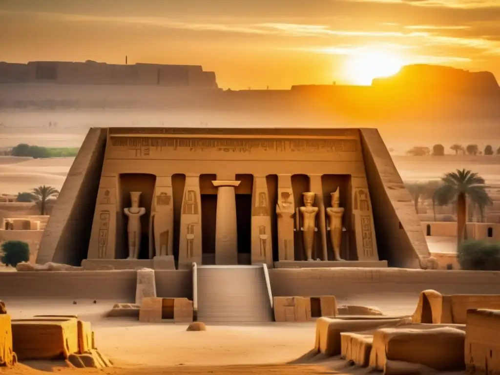 Tumbas de nobles en Luxor: la grandiosidad de la antigua ciudad se revela en una escena vintage al atardecer