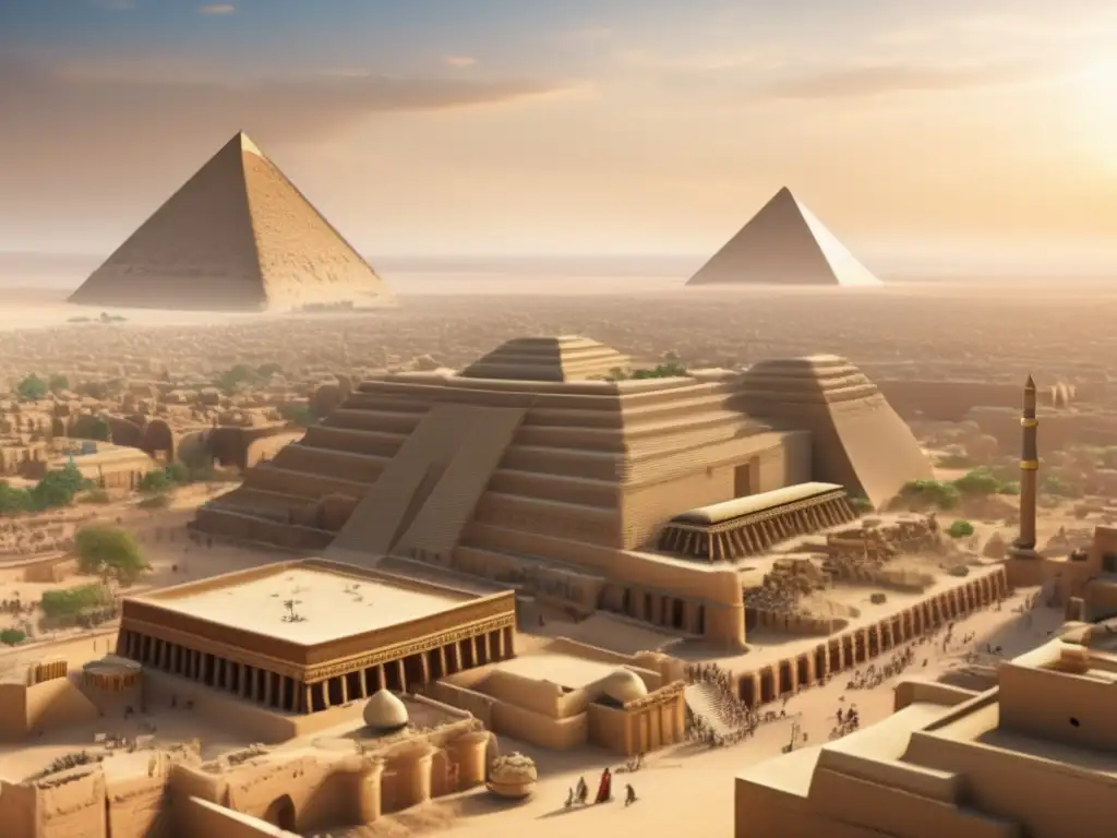 Una vibrante ciudad antigua egipcia del Tercer Periodo Intermedio, con una fusión de influencias extranjeras