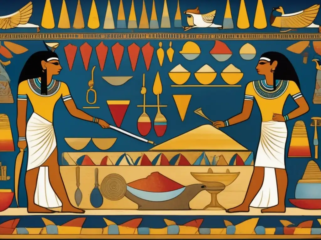 Vibrantes colores egipcios en imagen 8k de arte antiguo