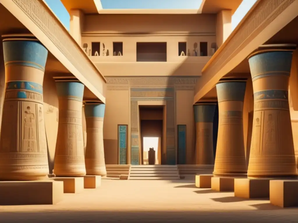 En la vida cotidiana de la familia real de Egipto, vemos un salón grandioso adornado con jeroglíficos e influencias doradas