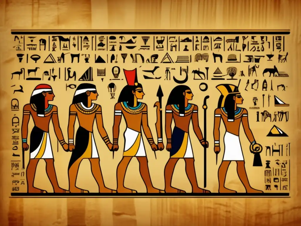 Una ilustración vintage detallada de los nombres de los faraones en el período predinástico del Antiguo Egipto