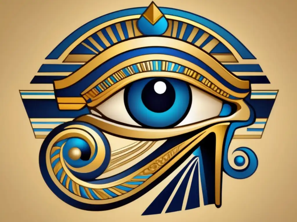 Una ilustración vintage del Ojo de Horus en el Antiguo Egipto