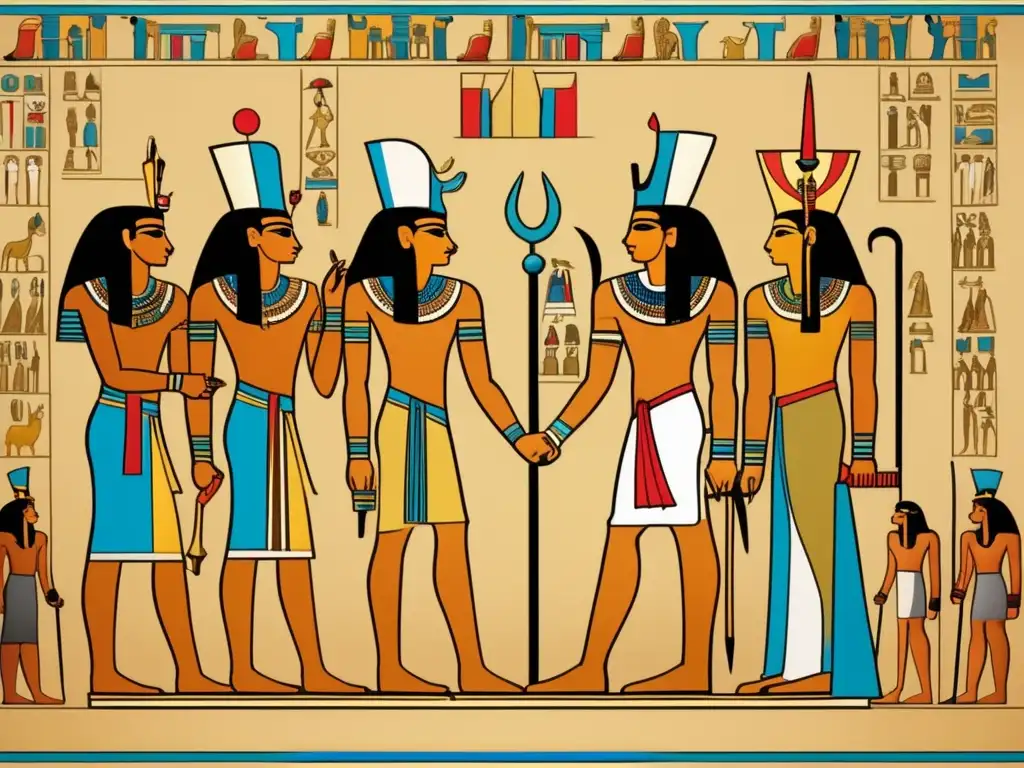 Ancient Egypt's political structure depicted in a vintage-style image